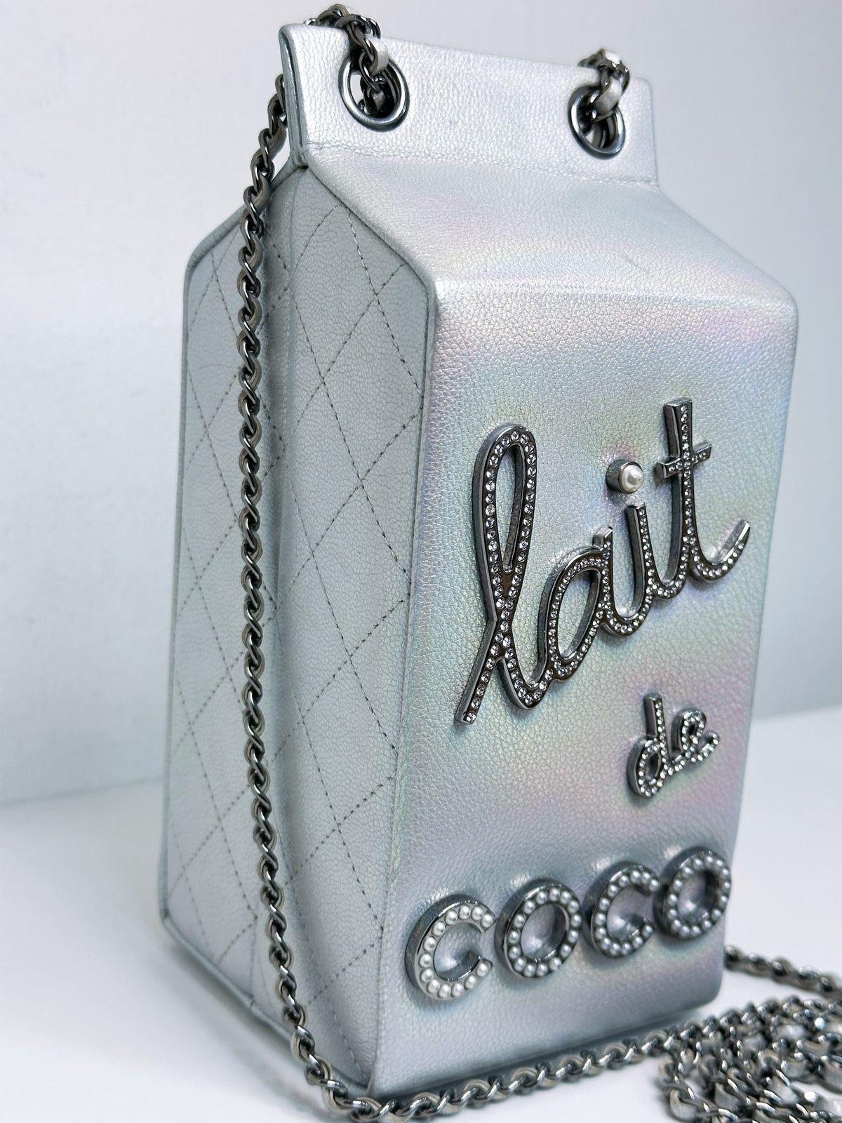 CHANEL RARE LIMITED EDITION LAIT DE COCO MILK CARTON BAG 2009 holo