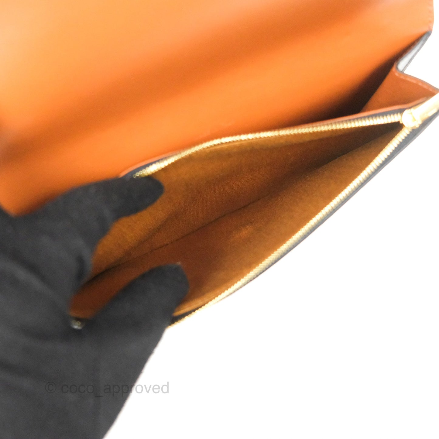 Celine Wallet On Strap Triomphe Canvas Tan Lambskin