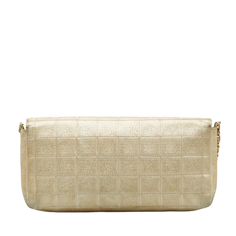 Chanel Coco New Label Line Chain Shoulder Bag Beige Canvas Leather  Chanel