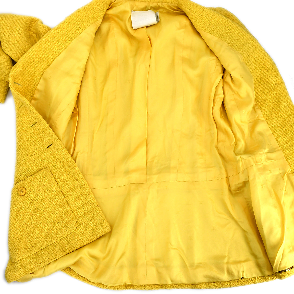 Chanel Single Breasted Jacket Yellow 95P #38