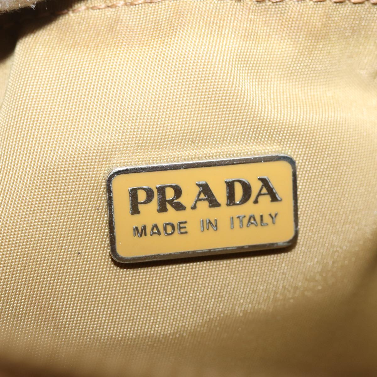 PRADA Accessory Pouch Nylon Beige Auth 78075