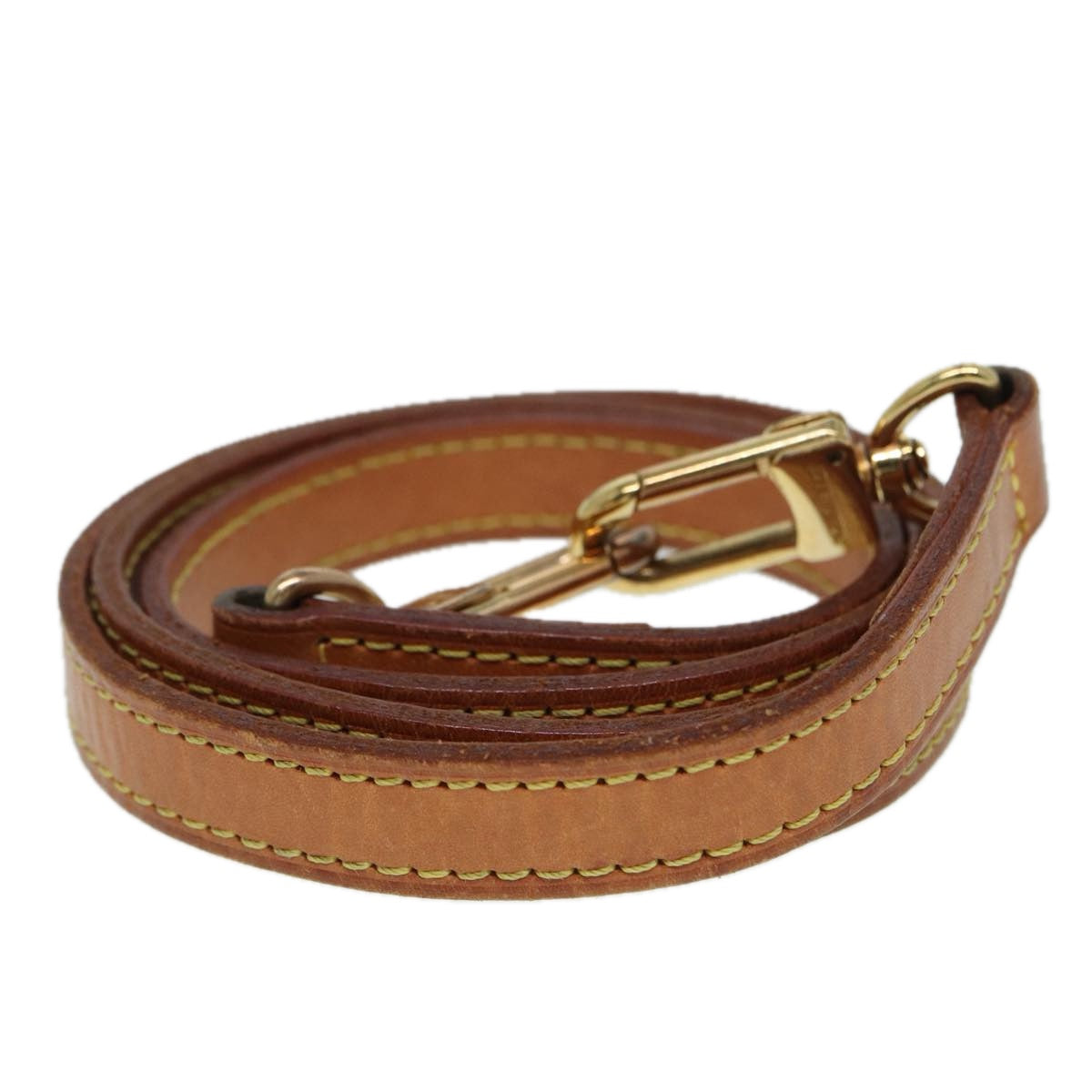 LOUIS VUITTON Shoulder Strap Leather 35.8" Beige LV Auth 78101