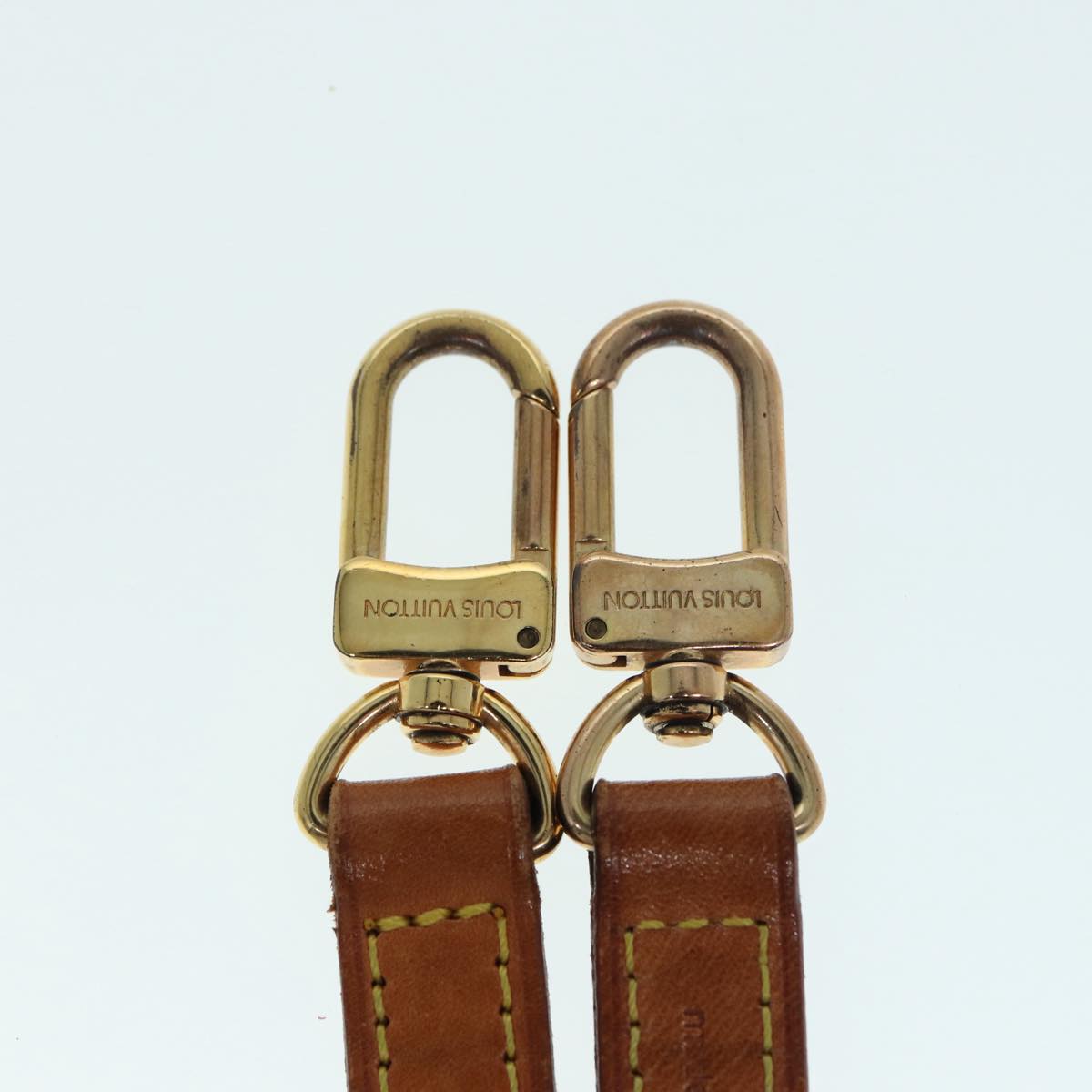 LOUIS VUITTON Shoulder Strap Leather 35.8" Beige LV Auth 78101