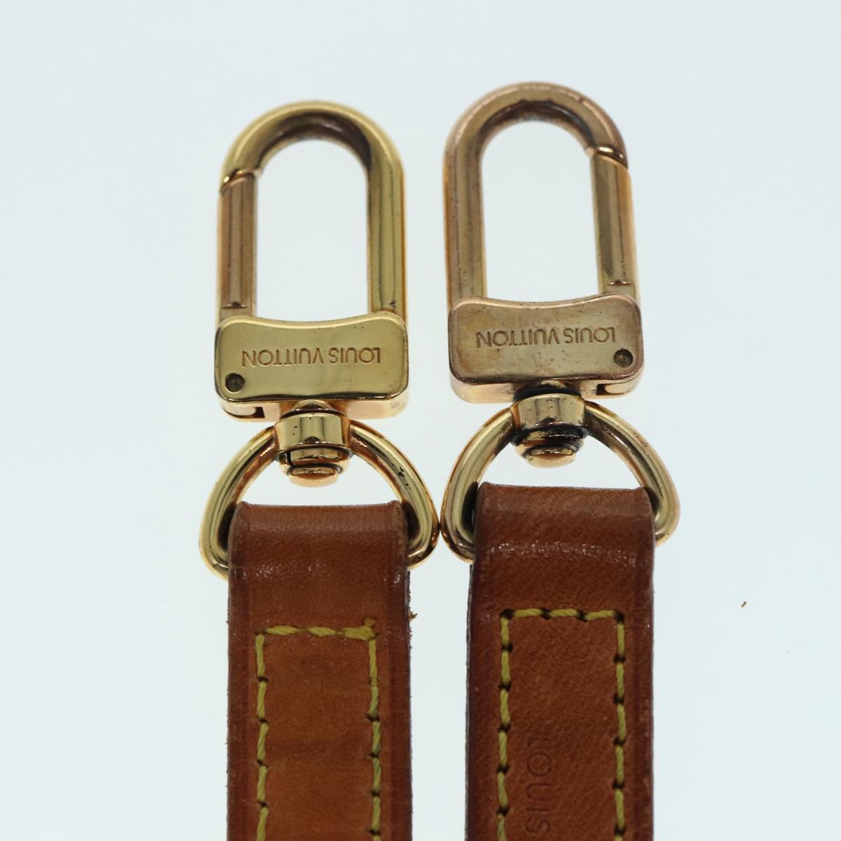 LOUIS VUITTON Shoulder Strap Leather 35.8" Beige LV Auth 78101