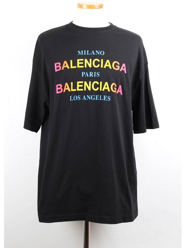 Luxury Balenciaga  Rainbow logo short sleeve t shirt S