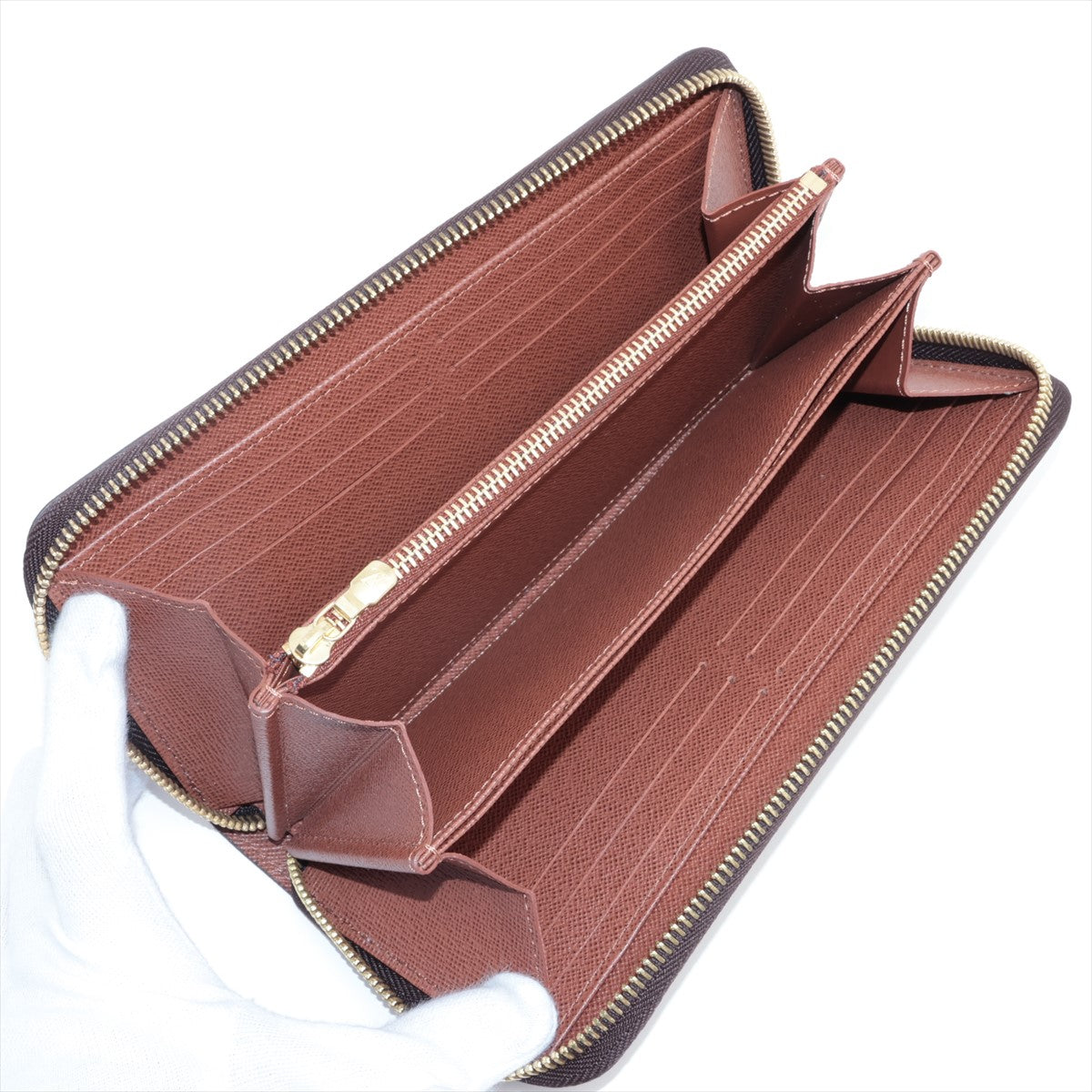 Louis Vuitton monogram zipper wallet M42616 round zipper wallet
