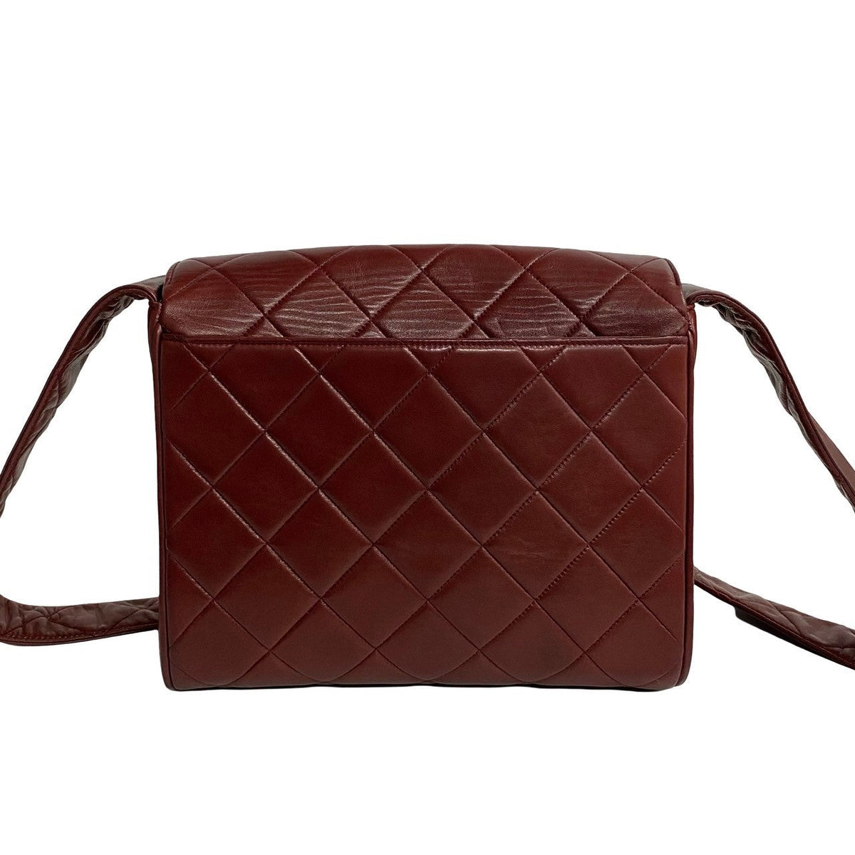 CHANEL Shoulder Bag lambskin Red Matrasse
