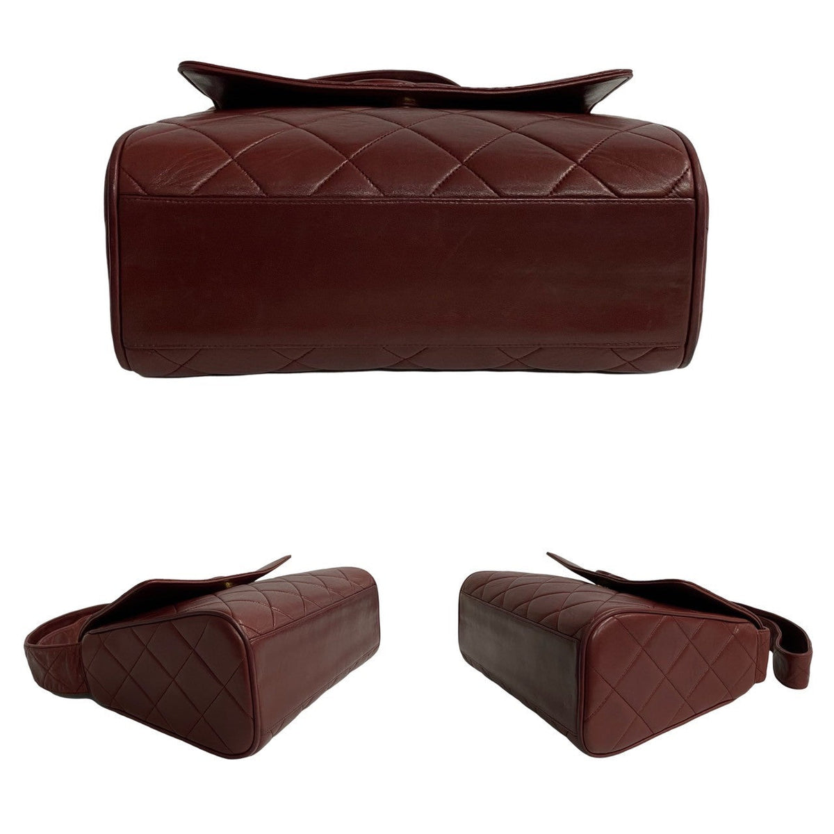 CHANEL Shoulder Bag lambskin Red Matrasse