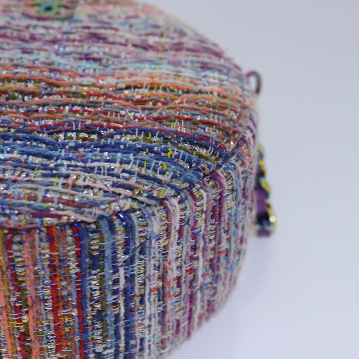 Top Quality Chanel Matelasse Chain Shoulder Bag Tweed Rainbow CC Auth 78364S
