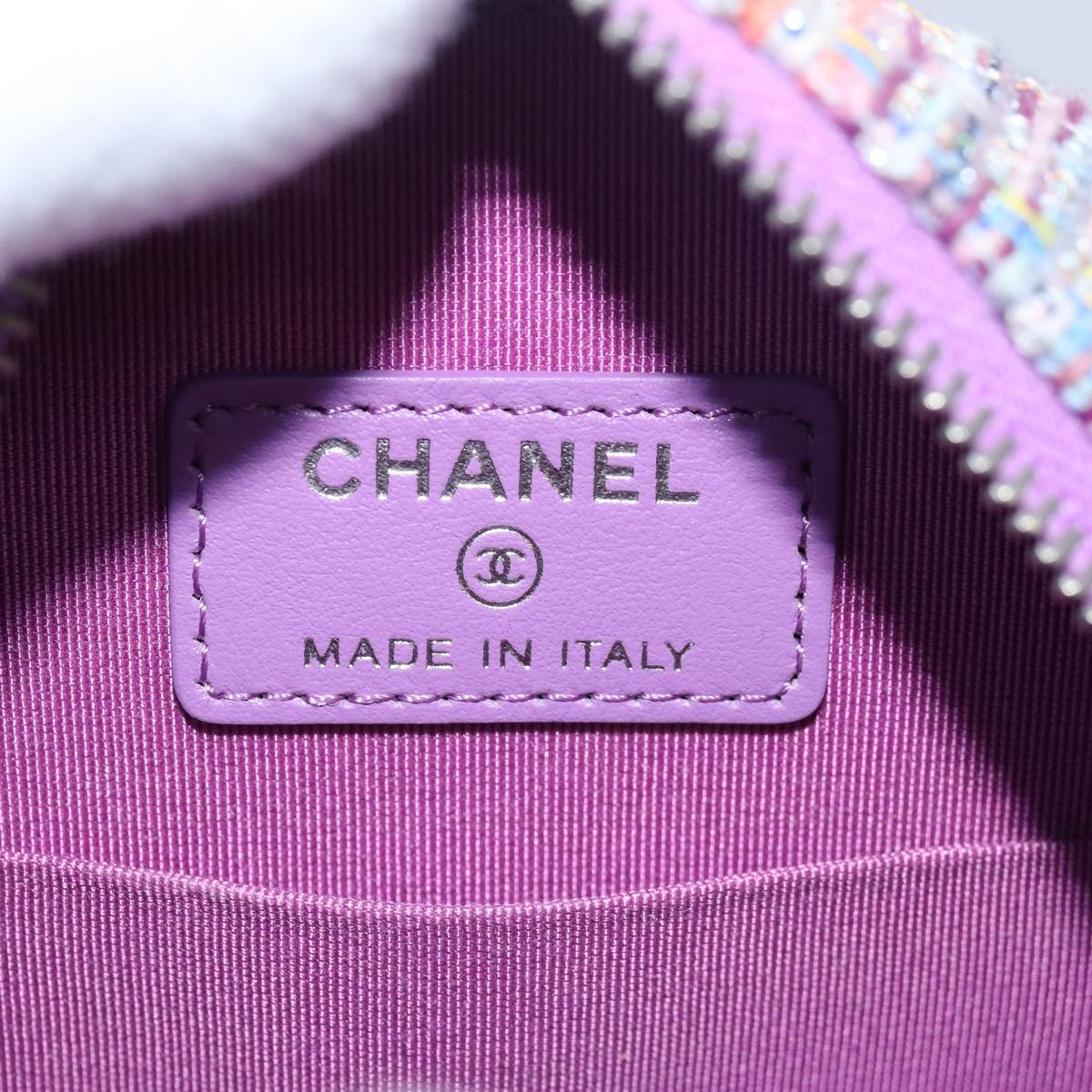 Top Quality Chanel Matelasse Chain Shoulder Bag Tweed Rainbow CC Auth 78364S