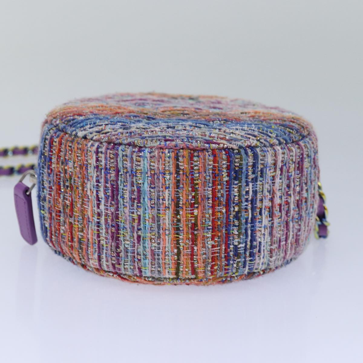 Top Quality Chanel Matelasse Chain Shoulder Bag Tweed Rainbow CC Auth 78364S