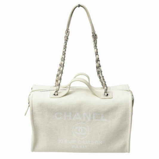 Chanel Deauville Canvas Leather 2way Bag