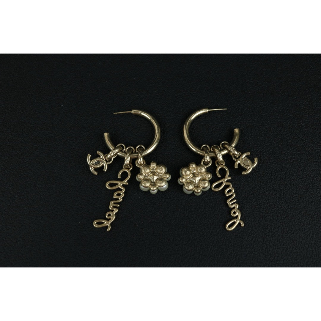 Excellent（Rank SA）｜ CHANEL Coco Mark Flowers Pearl Earrings｜X25030105