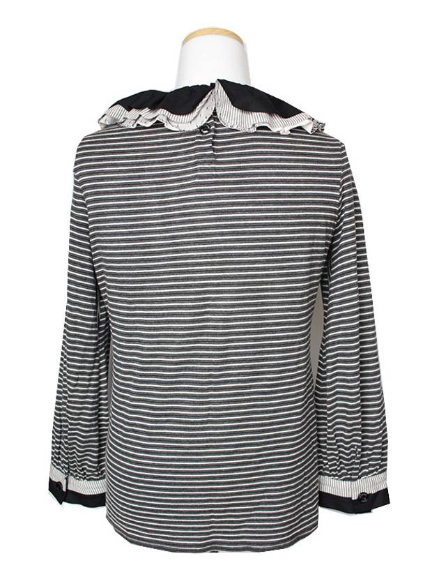 Charcoal gray striped blouse 44 Chanel