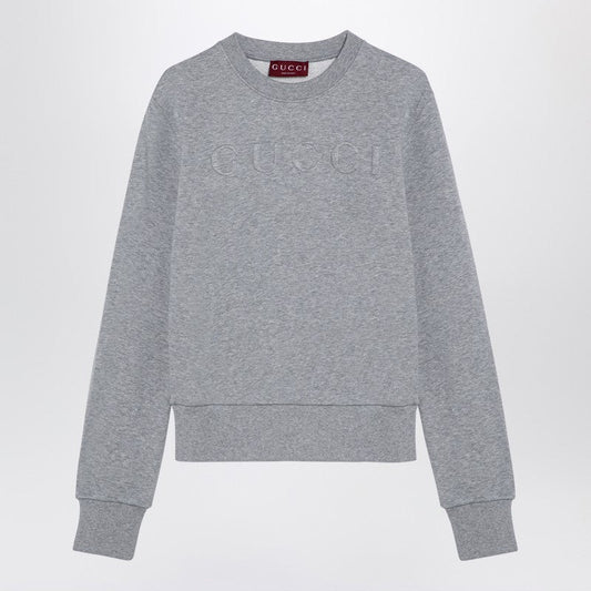 Gucci Grey Cotton Sweatshirt With Logo Women