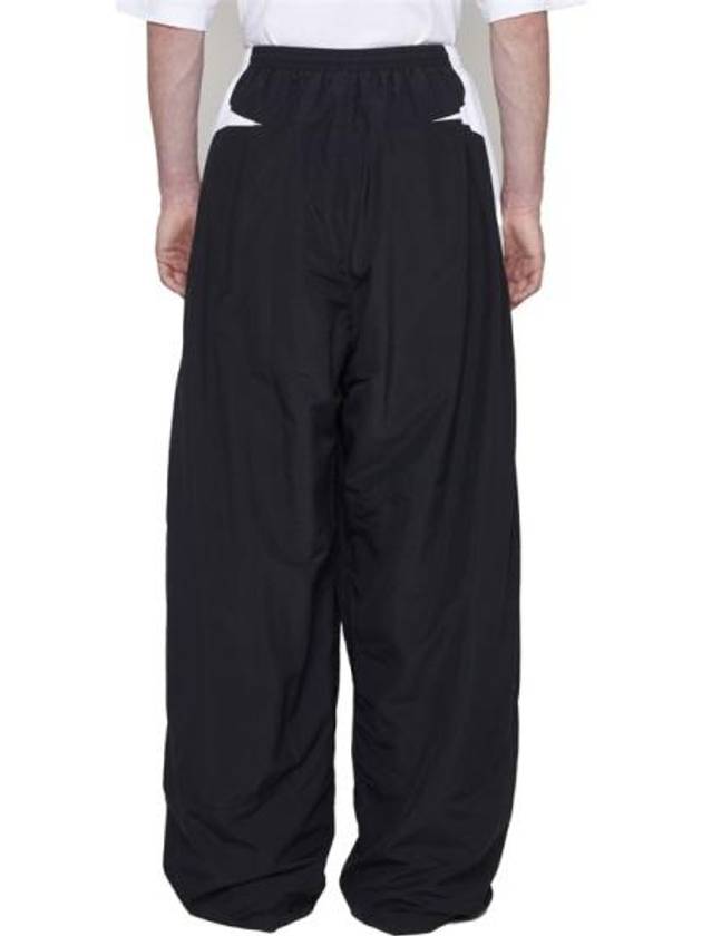 Luxury Balenciaga  Embroidered Logo Nylon Track Pants Black