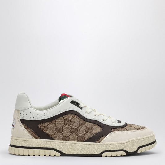 Gucci Re-Web Sneaker In Ivory/Beige/Ebony Gg Fabric Men