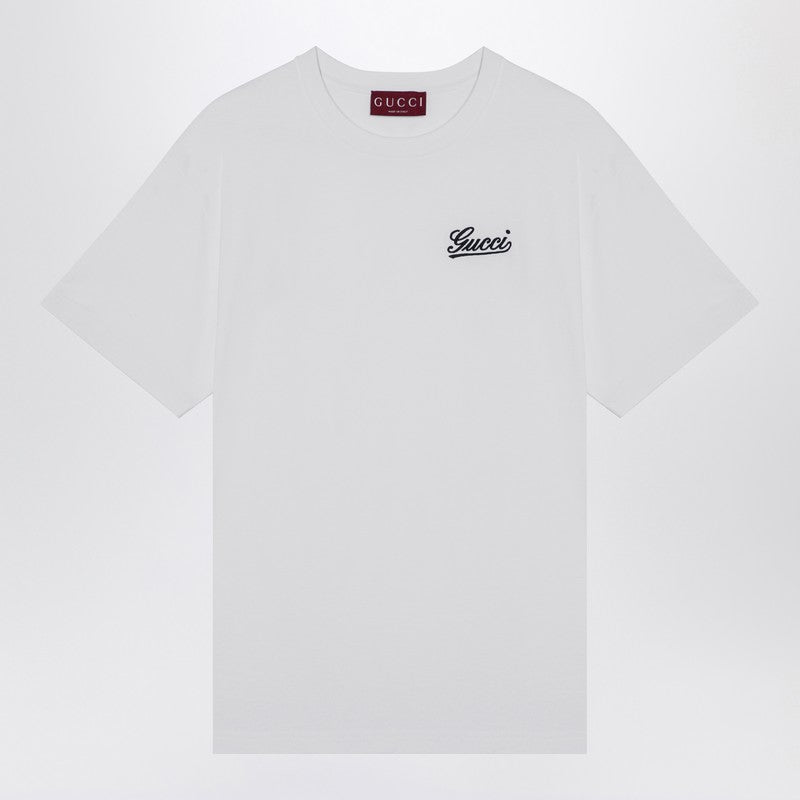 Gucci White Cotton T-Shirt With Logo Women