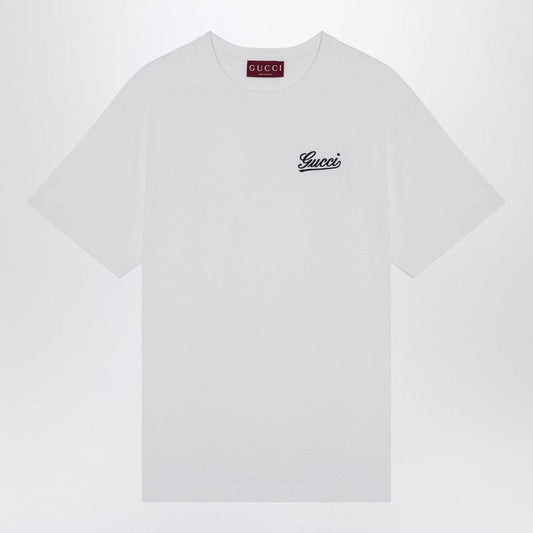 Gucci White Cotton T-Shirt With Logo Women