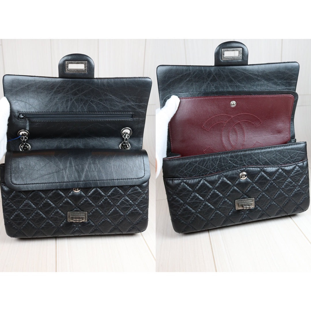 Rank A｜ CHANEL 2.55 Matelasse Small Black Chain Shoulder Bag Made in 2013-2014Year｜S24062101