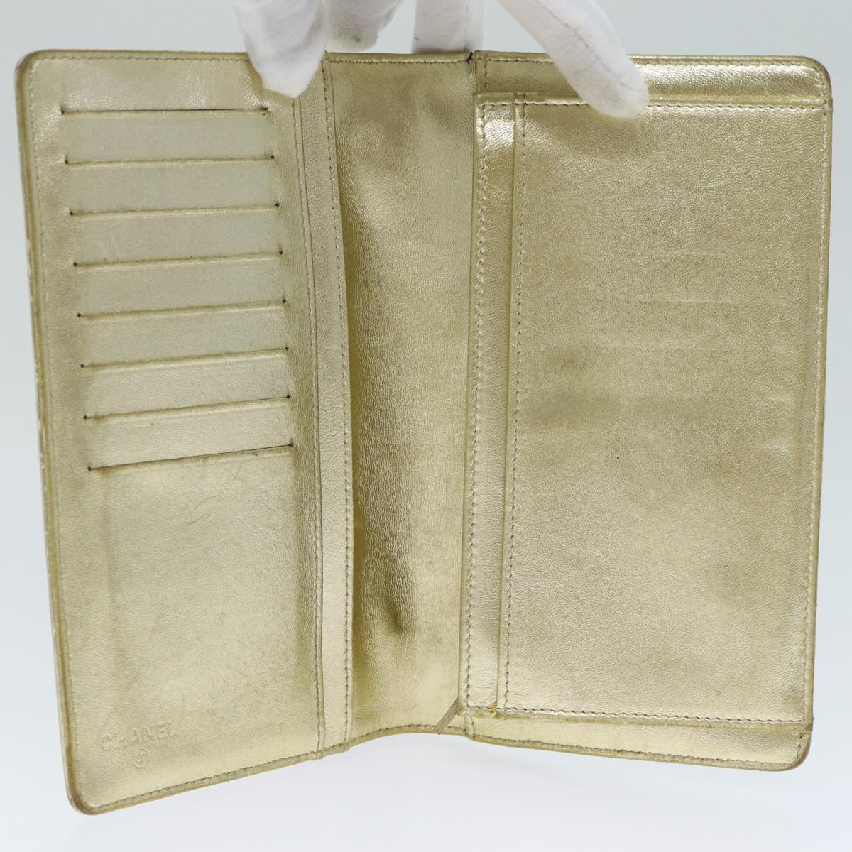 Top Quality Chanel Icon line Wallet Enamel Gold CC Auth 78916