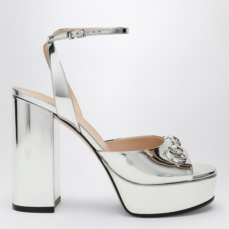 Gucci Silver Lady Horsebit High Sandal Women