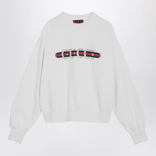 Gucci White Cotton Sweatshirt With Logo Print Women