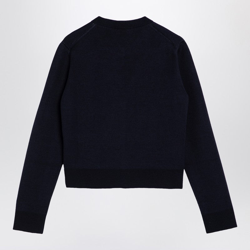 Gucci Navy Blue Wool-Blend Cardigan Women