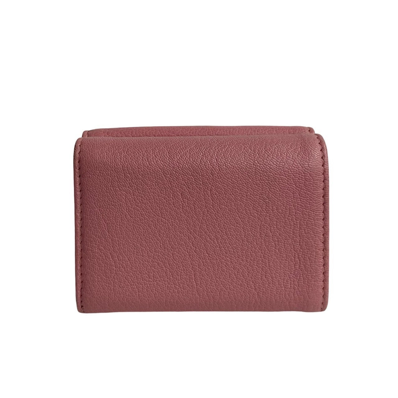 CHANEL Tri-fold wallet leather pink Lucky flower