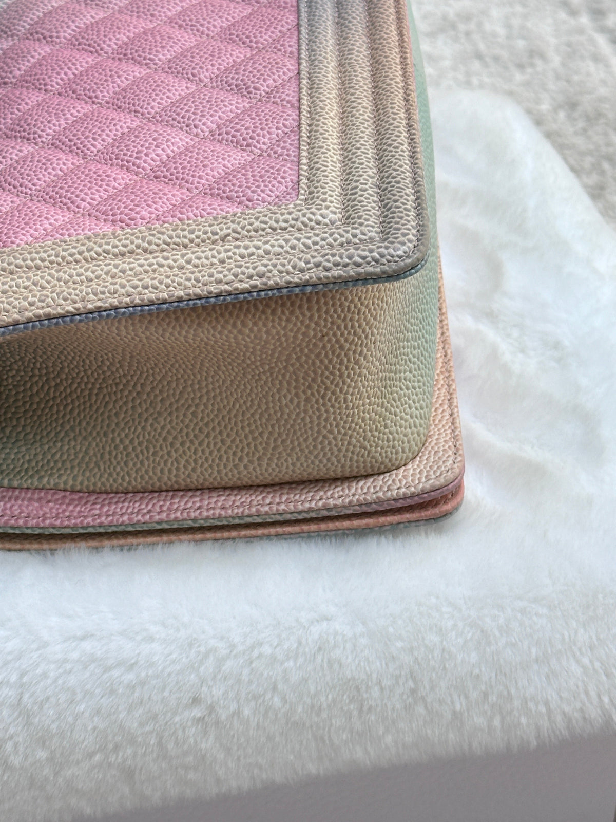 Chanel Rainbow Qulited Caviar Boy Bag Medium