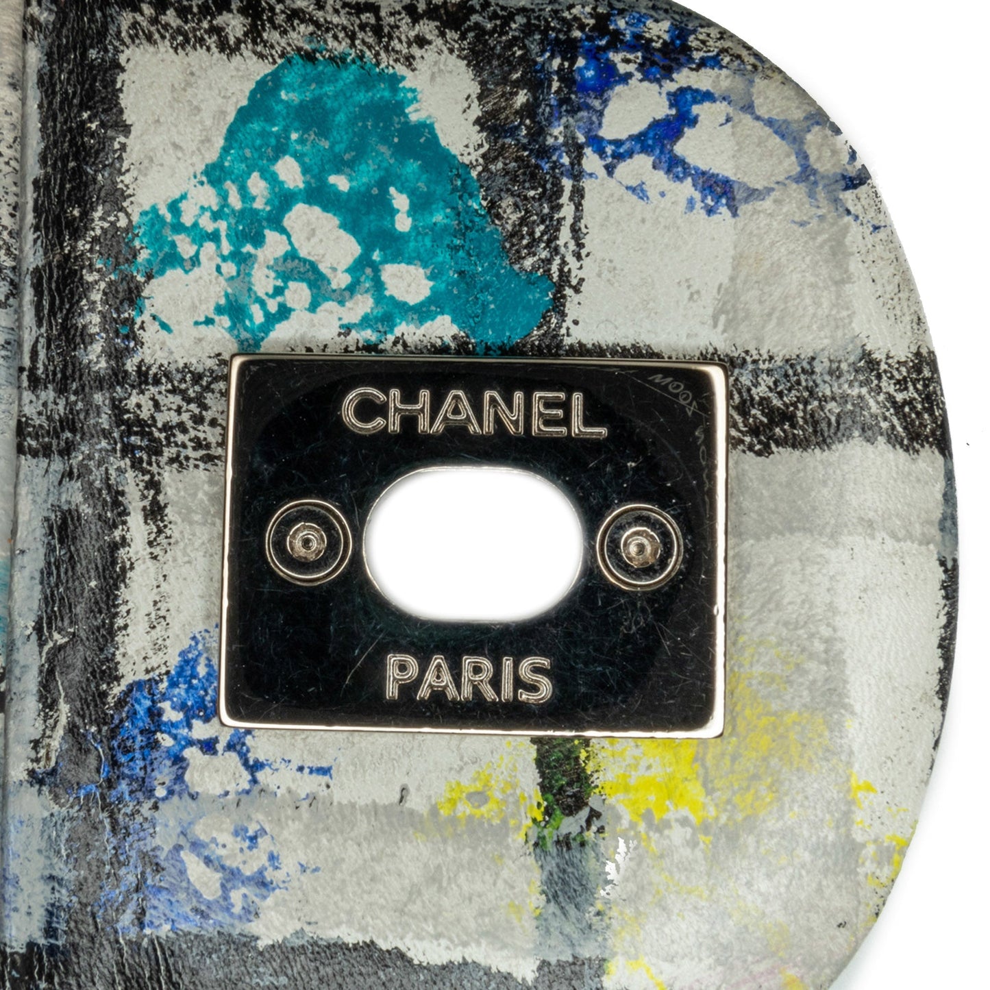White Chanel Medium Calfskin Hand Painted Graffiti Flap Crossbody Bag