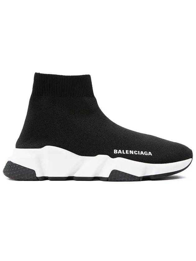 Luxury Balenciaga  Speed Trainer  High Top Sneakers Black White