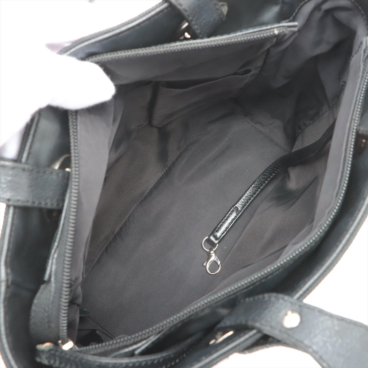 Chanel PARIBIARITZ PM  Linen Tote Bag Black Silver Gold