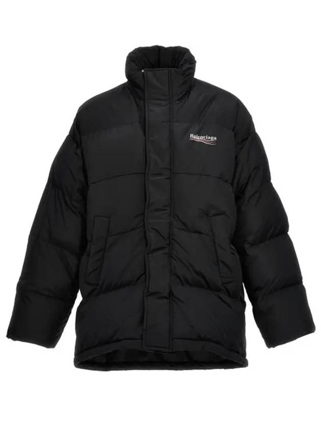 Luxury Balenciaga  Political Wave Logo Padding Black