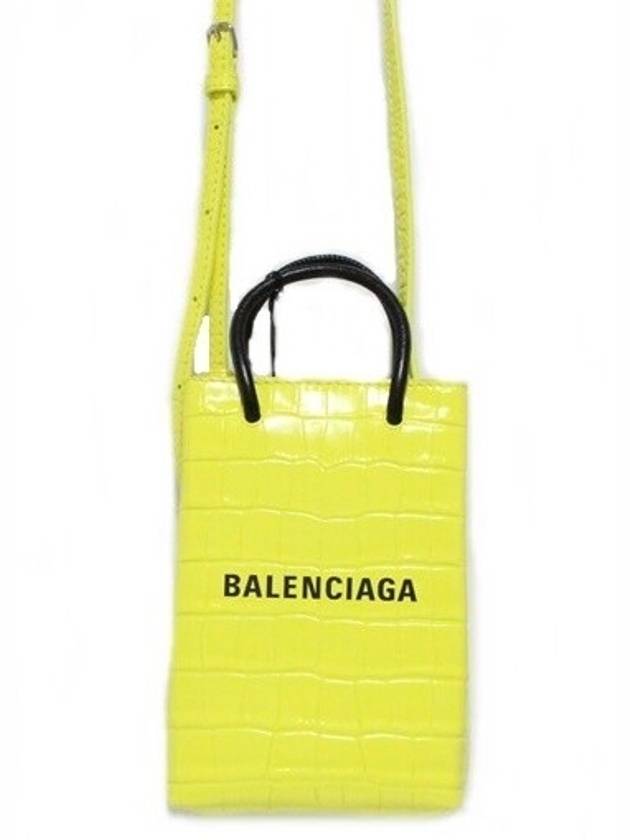 Luxury Balenciaga  Crocodile cross bag yellow