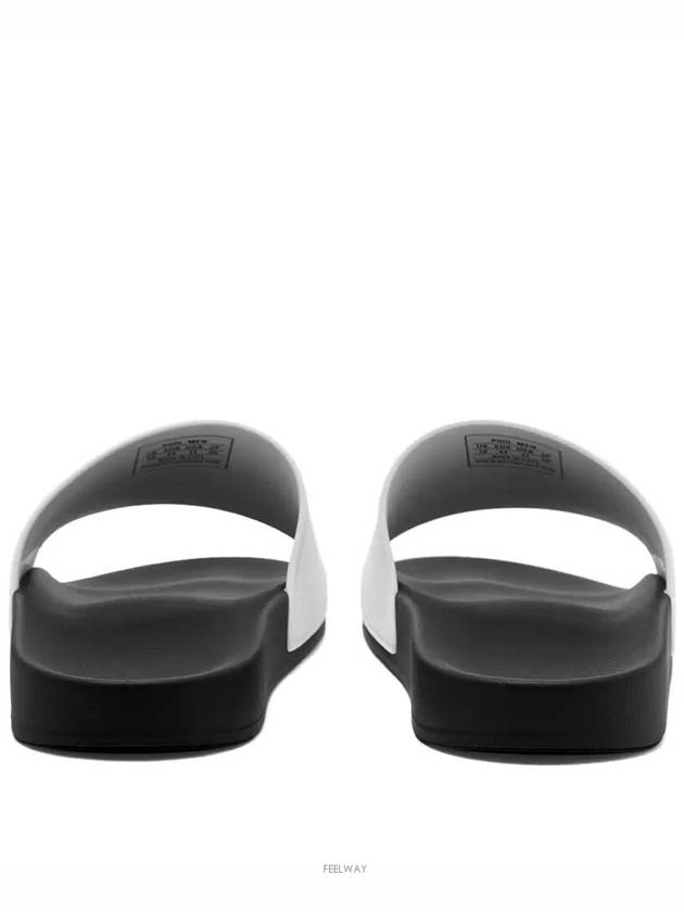 Luxury Balenciaga  Logo Pool Slippers White