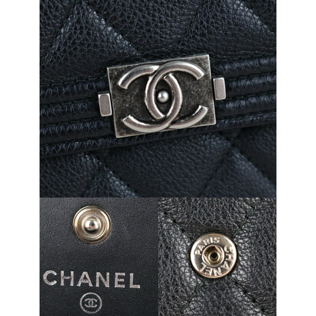 Very Good ( Rank A) ｜CHANEL Leboy Caviar Skin Black Long Wallet Made In 2016-2017 Year｜S25030708