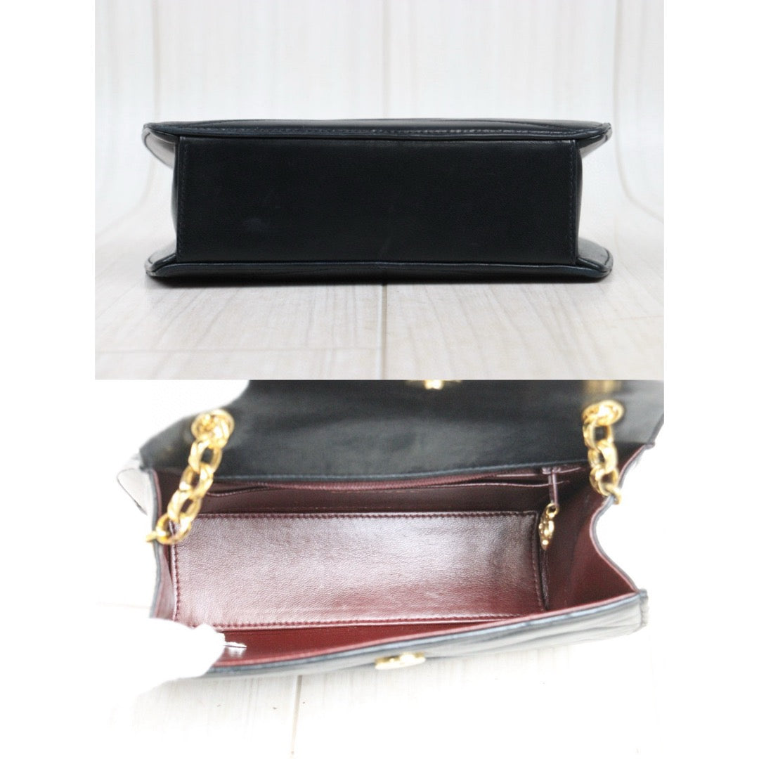 Good ( Rank AB)｜ CHANEL Pearl Coco Mark Lambskin Matrasse Chain Shoulder Bag Black  Made in 1991-1994Year ｜Y25022709