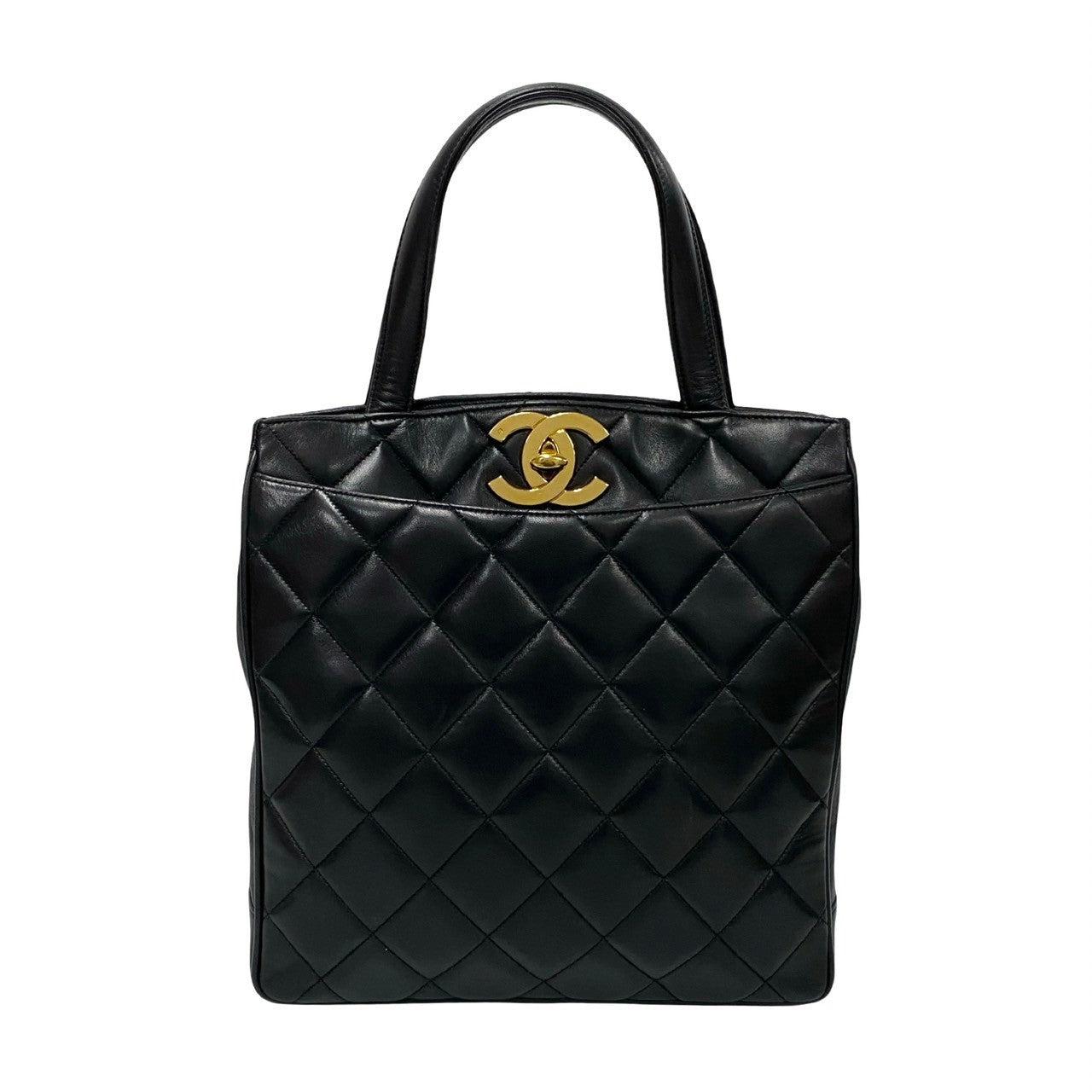 CHANEL Tote Bag lambskin black Matrasse
