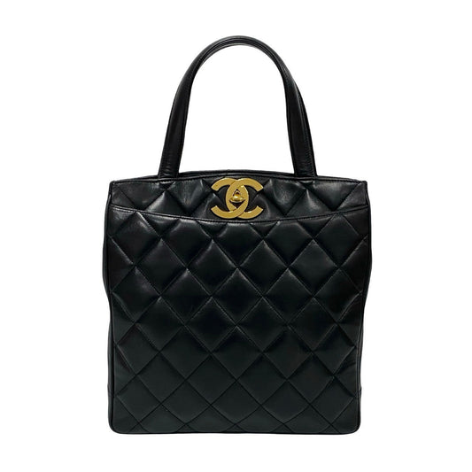 CHANEL Tote Bag lambskin black Matrasse