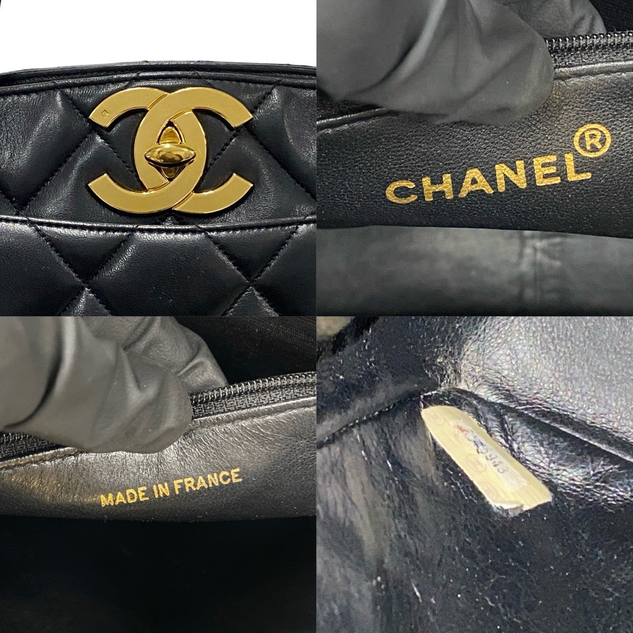 CHANEL Tote Bag lambskin black Matrasse