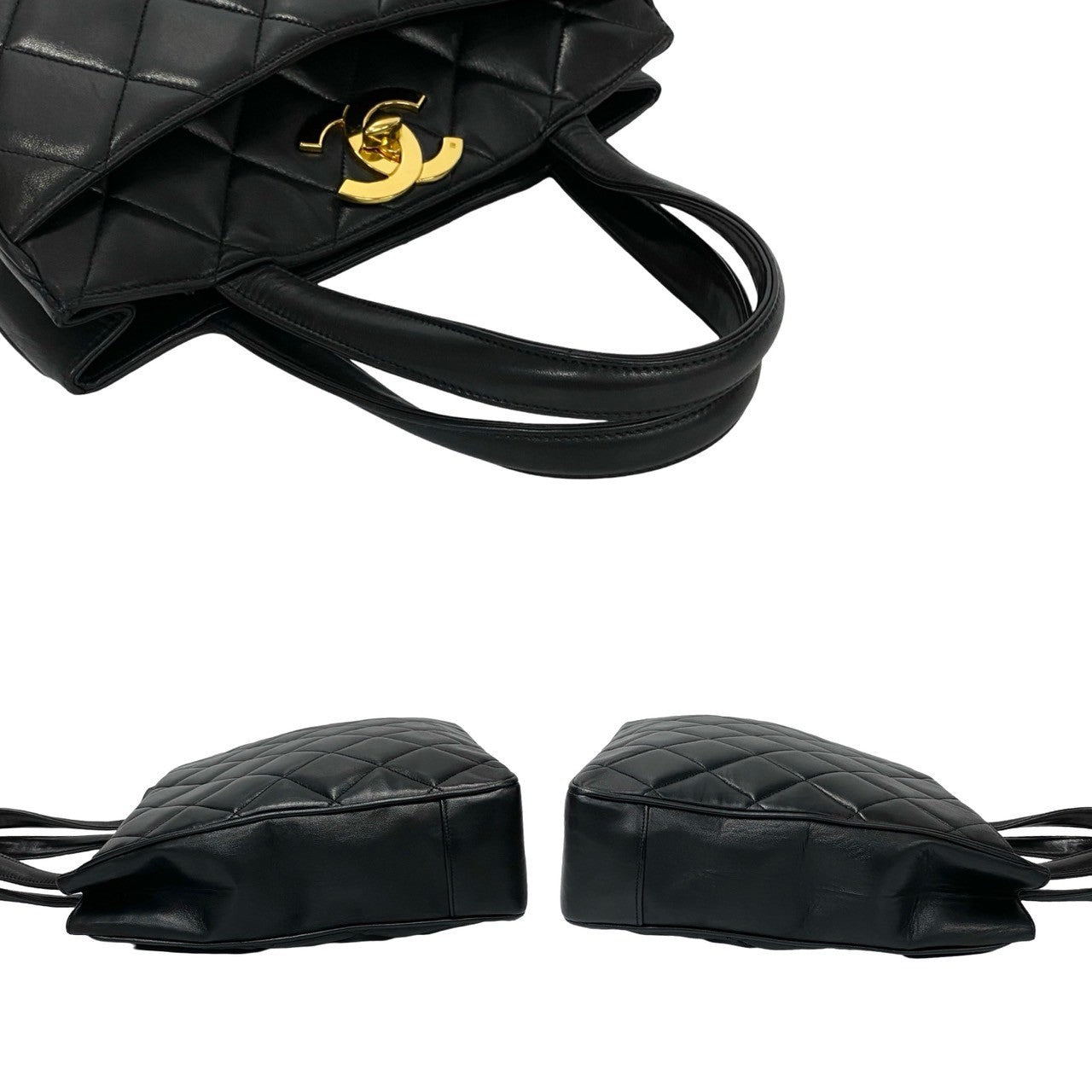 CHANEL Tote Bag lambskin black Matrasse