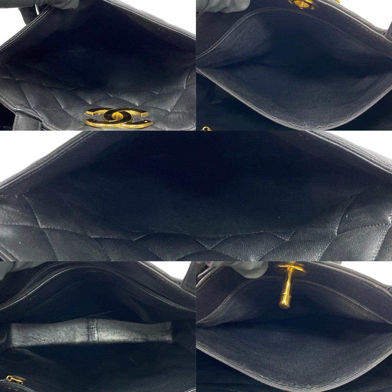 CHANEL Tote Bag lambskin black Matrasse