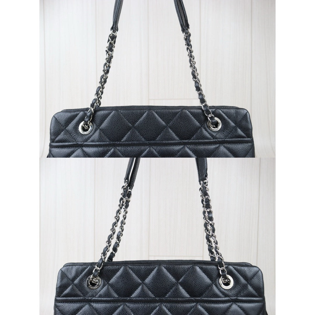 Good ( Rank AB) ｜ CHANEL Caviar Skin Leather Calf Leather Tote Bag Black Made In 2013～2014Year｜Y24082604