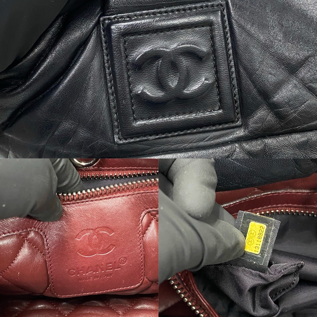 CHANEL Tote Bag lambskin black Cococoon