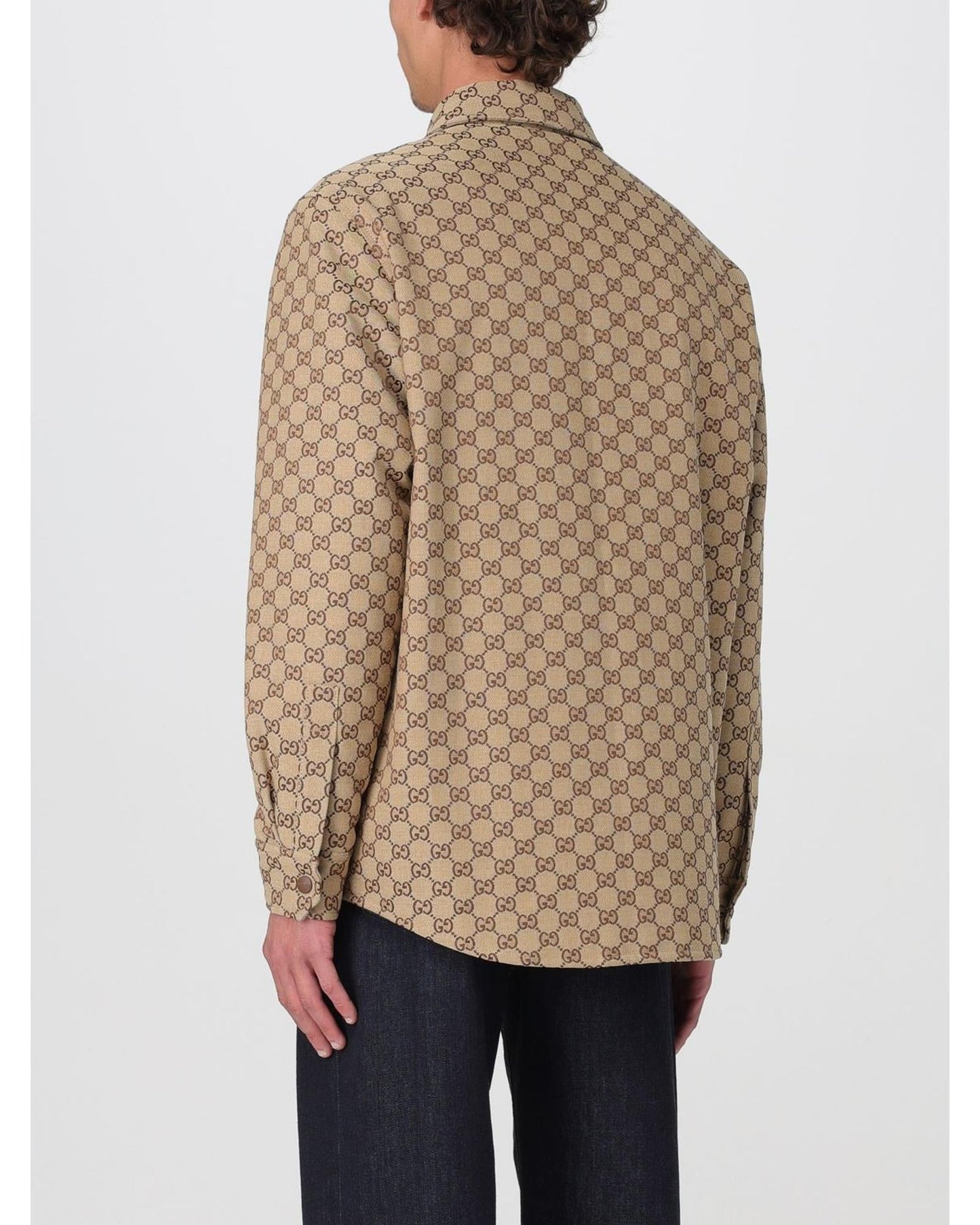 Gucci GG Pattern ZipUp Jacket Men Beige