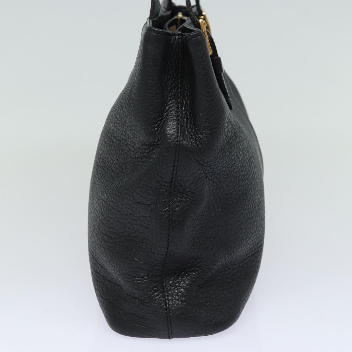 BurberrySs Hand Bag Leather Black Auth 79491