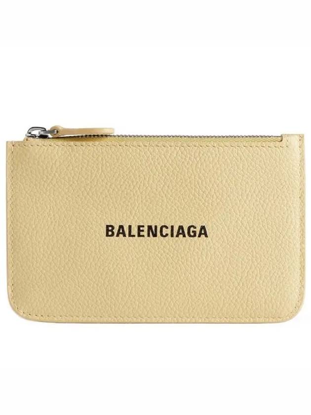 Luxury Balenciaga  Cash Large Long Coin Card Wallet Light Yellow