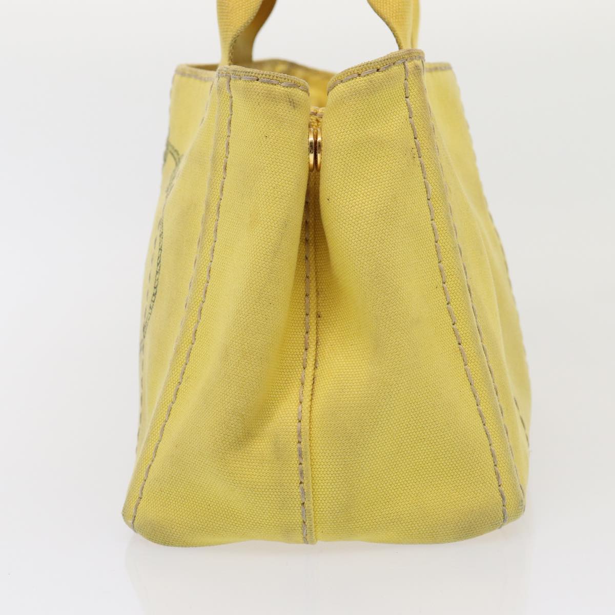 PRADA Canapa PM Hand Bag Canvas 2way Yellow Auth 79532