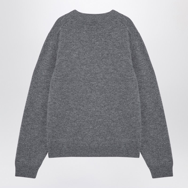 Gucci Grey Wool Jumper With Logo Inlay Men